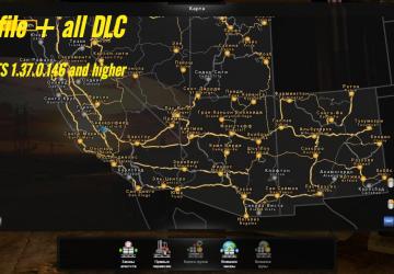 Profile + all DLC версия 1.0 для American Truck Simulator (v1.37.x, 1.38.x)