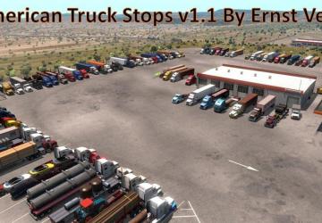 Карту American Truck Stops версия 1.1 для American Truck Simulator (v1.36.x)