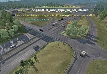 Мод Asphalt Textures версия 1.0 для American Truck Simulator (v1.35.x, 1.36.x)