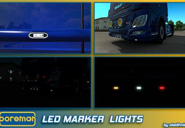 Мод Boreman LED Marker Lights Pack версия 1.1 для American Truck Simulator (v1.28.x, 1.29.x)