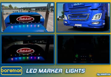 Мод Boreman LED Marker Lights Pack версия 1.3 для American Truck Simulator (v1.30.x, 1.31.x)