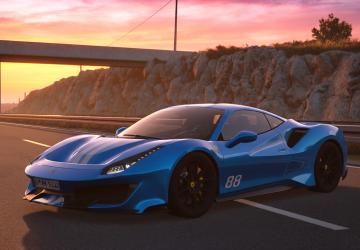 Мод Ferrari 488 2023 версия 1.1 для American Truck Simulator (v1.58.x)