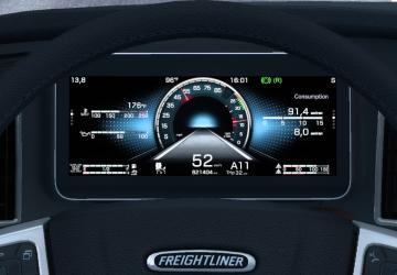 Мод Freightliner Cascadia 2019 Improved Dashboard v3.2 для American Truck Simulator (v1.46.x)