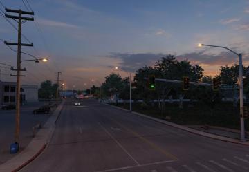 Мод HPS Orange Street Lighting версия 1.0 для American Truck Simulator (v1.38.x, 1.39.x)
