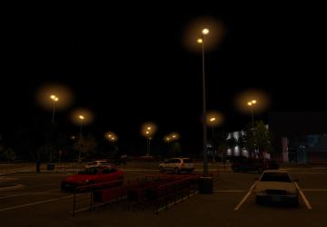 Мод HPS Orange Street Lighting версия 1.0 для American Truck Simulator (v1.38.x, 1.39.x)