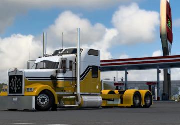 Мод Kenworth W900L Custom версия 2.0 для American Truck Simulator (v1.50.x)
