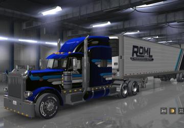 Мод Комбо скин «ROML» для Peterbilt 389 и собственных прицепов v1.0 для American Truck Simulator (v1.32.x, - 1.35.x)