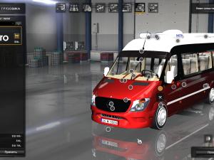 Мод Mercedes Sprinter 2017 Dolmus версия 1.0 для American Truck Simulator (v1.28-1.30.x)