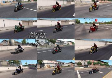 Мод Motorcycle Traffic Pack версия 1.1 для American Truck Simulator (v1.29.x, - 1.31.x)