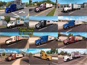 Мод Painted Truck Traffic Pack версия 1.4 для American Truck Simulator (v1.29.x, - 1.31.x)