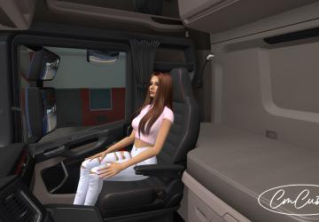Мод Пак девушек-пассажиров в кабину грузовика v1.3 для American Truck Simulator (v1.45.x, 1.46.x)