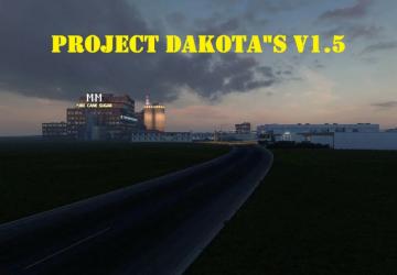 Карту Project Dakota версия 1.5 для American Truck Simulator (v1.45.x)