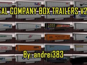 Мод Real Company Box Trailers версия 2.5 для American Truck Simulator (v1.28.x)