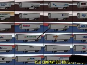 Мод Real Company Box Trailers версия 2.5 для American Truck Simulator (v1.28.x)