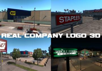 Мод Real Company Logo 3D версия 1.2 для American Truck Simulator (v1.28-1.30.x)