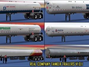 Мод Real Company Tanker Trailers версия 1.0.1 для American Truck Simulator (v1.28.x)