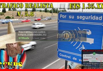 Мод Realistic traffic версия 1.0 для American Truck Simulator (v1.35.x)