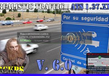 Мод Realistic traffic версия 6.0 для American Truck Simulator (v1.37.x)