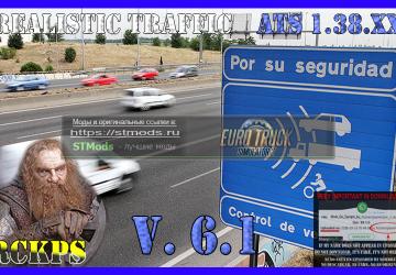 Мод Realistic traffic версия 6.1 для American Truck Simulator (v1.38.x)