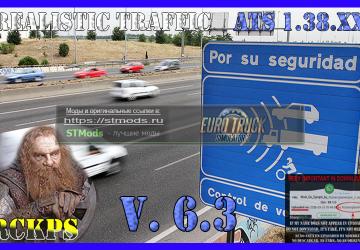 Мод Realistic traffic версия 6.3 для American Truck Simulator (v1.38.x)