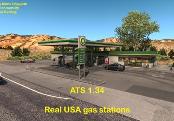 Мод Реальные заправки версия 1.1 для American Truck Simulator (v1.32.x, - 1.34.x)