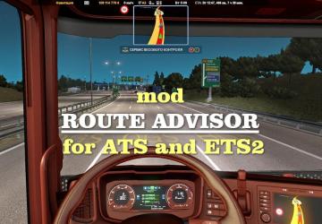 Мод Route Advisor версия 1.7 для American Truck Simulator (v1.56.x)