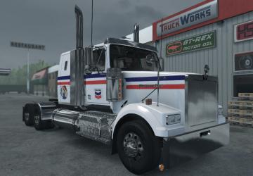 Мод Скин Chevron для Western Star 4900FA версия 1.0 для American Truck Simulator (v1.35.x, 1.36.x)