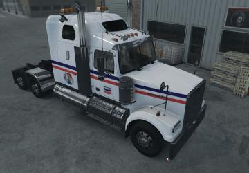 Мод Скин Chevron для Western Star 4900FA версия 1.0 для American Truck Simulator (v1.35.x, 1.36.x)