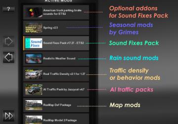 Мод Sound Fixes Pack версия 18.15.3 для American Truck Simulator (v1.32.x)