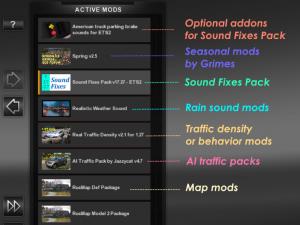 Мод Sound Fixes Pack версия 18.1 для American Truck Simulator (v1.29.x)