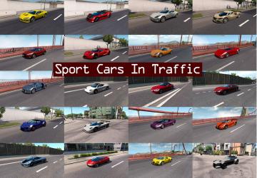 Мод Sport Cars Traffic Pack версия 1.8 для American Truck Simulator (v1.32.x)