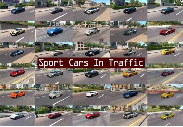 Мод Sport Cars Traffic Pack версия 2.6 для American Truck Simulator (v1.33.x)