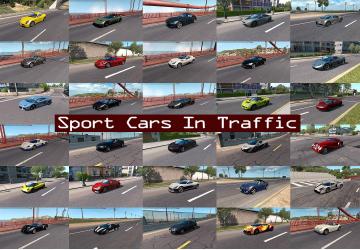 Мод Sport Cars Traffic Pack версия 4.8 для American Truck Simulator (v1.35.x, 1.36.x)