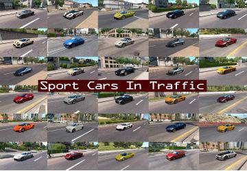 Мод Sport Cars Traffic Pack версия 10.9 для American Truck Simulator (v1.45.x)