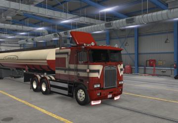 Мод Текстуры и интерьер для Kenworth k100 E версия 1.3 для American Truck Simulator (v1.43)