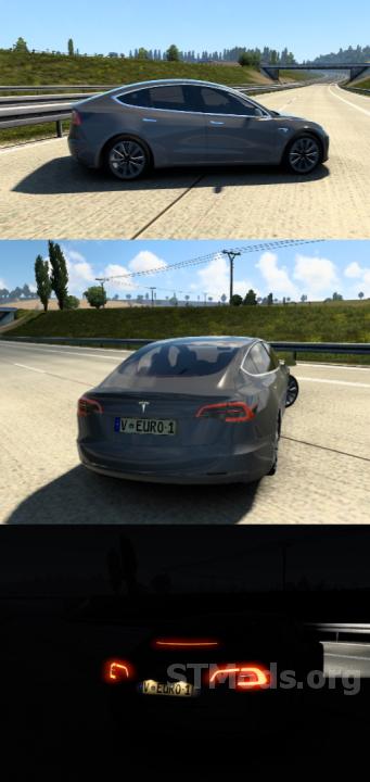 Скачать мод Tesla Model 3 2018 версия 1.0.1 для American Truck