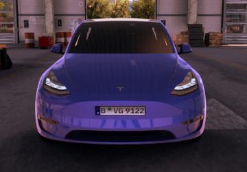 Мод Tesla Model Y 2021 версия 1.1 для American Truck Simulator (v1.49.x)