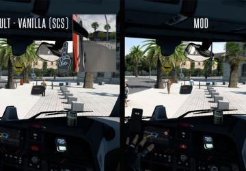 Мод Top Corner & Small Mirrors No Frame версия 1.5.1 для American Truck Simulator (v1.50.x, 1.51.x)