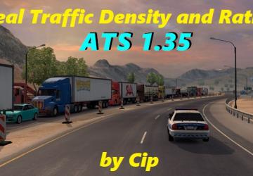 Мод Real Traffic Density версия 1.35 для American Truck Simulator (v1.35.x)