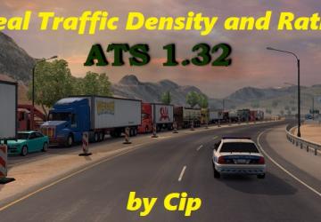 Мод Real Traffic Density версия 1.8 для American Truck Simulator (v1.32.x)