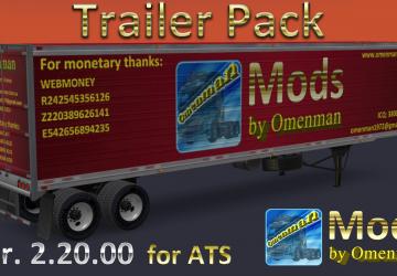 Мод Trailer Pack by Omenman версия 2.20.00 для American Truck Simulator (v1.32.x, 1.33.x)