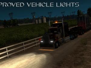 Мод Улучшенный свет всего транспорта версия 2.0 для American Truck Simulator (v1.6)