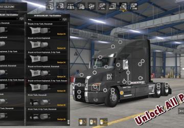 Мод Unlock All Parts версия 1.1 для American Truck Simulator (v1.37.x)