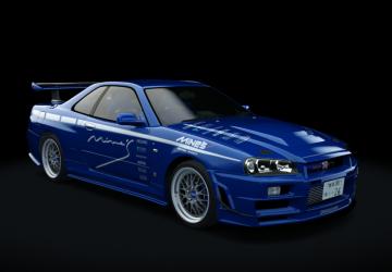 Мод Nissan Skyline GT-R R34 Nismo Omori Factory S1 LG7 v1.1 для Assetto Corsa