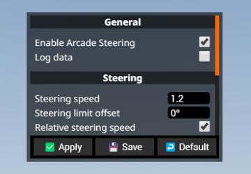 Мод Arcade Steering версия 2.6.1 для BeamNG.drive