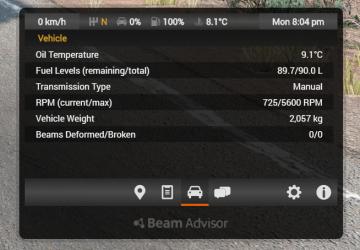 Мод Beam Advisor версия 1.3.0 для BeamNG.drive