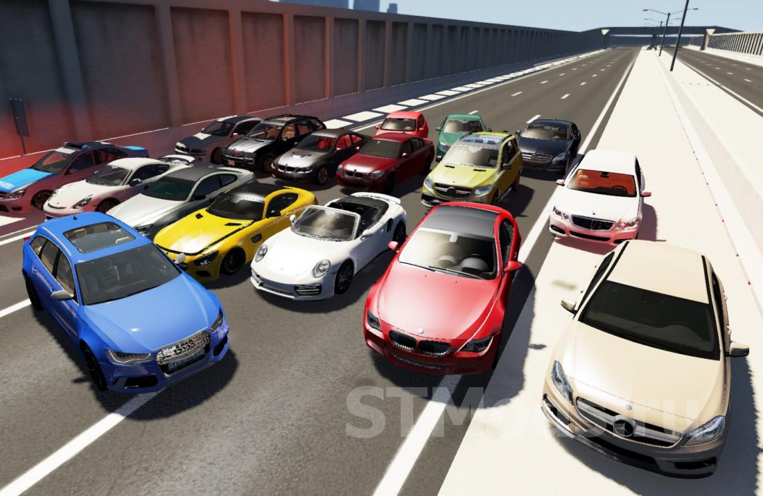 Скачать мод Большой пак немецких автомобилей версия 1 для BeamNG.drive  (v0.22.1)