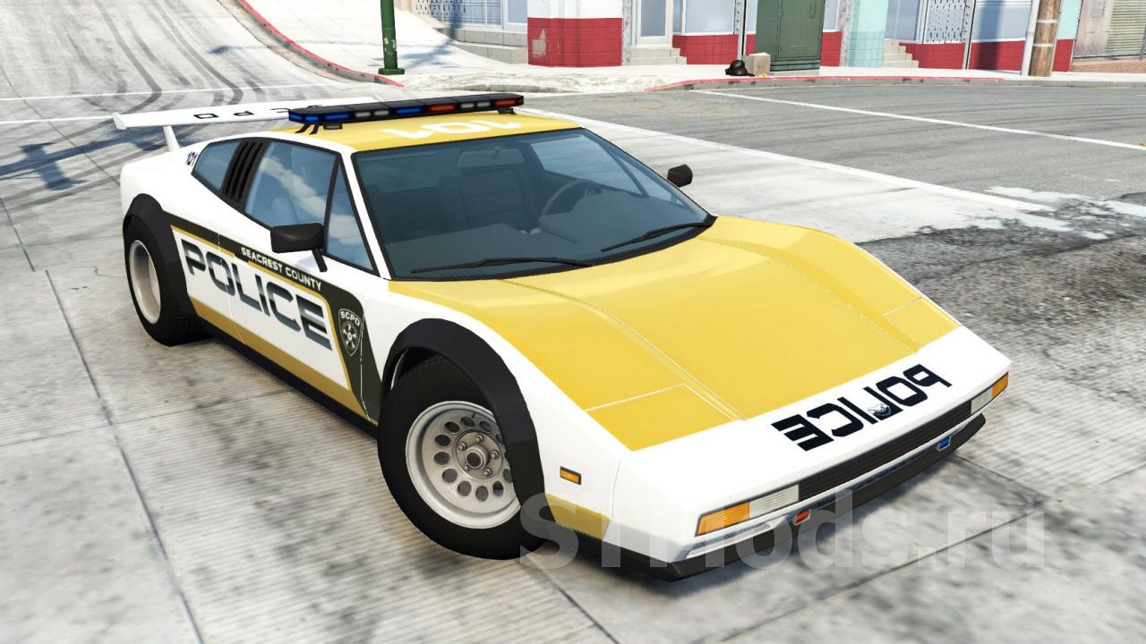 Скачать мод Civetta Bolide Seacrest County Police версия 1.0 для BeamNG. drive (v0.11.x)