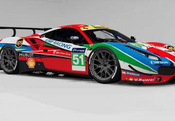 Мод Ferrari 488 GTE версия 1 для BeamNG.drive