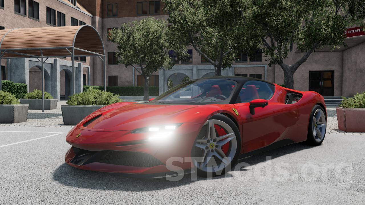 Скачать мод Ferrari SF90 версия 2.0 для BeamNG.drive (v0.31.x)